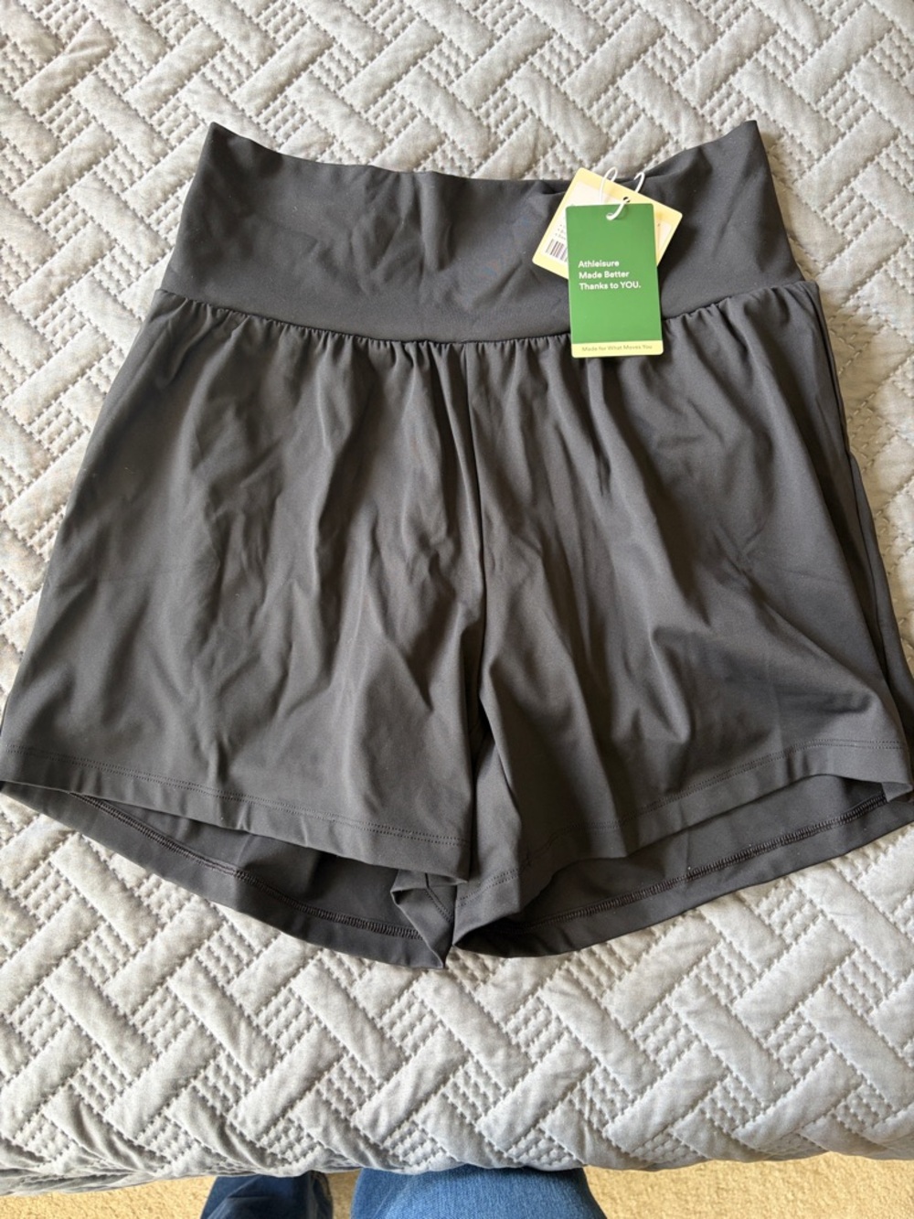 Halara Softly Zero Airy shorts—brand new, black, size large, 5” length— black